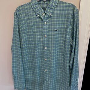 Vineyard Vines Men's Green Plaid Shirt